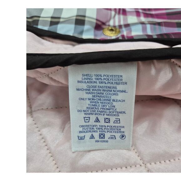 Lands End Quilted Polyester Dark Brown /Pink Lining Jacket Women Sz S 6-8 NWOT - Picture 6 of 6